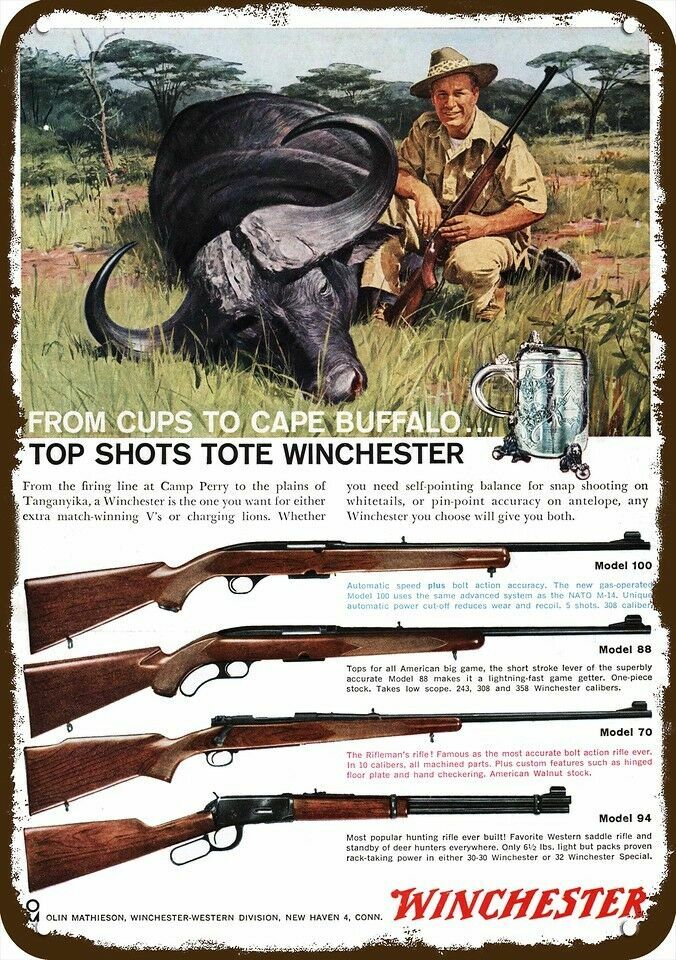 реклама винтовок Winchester в 1960 году